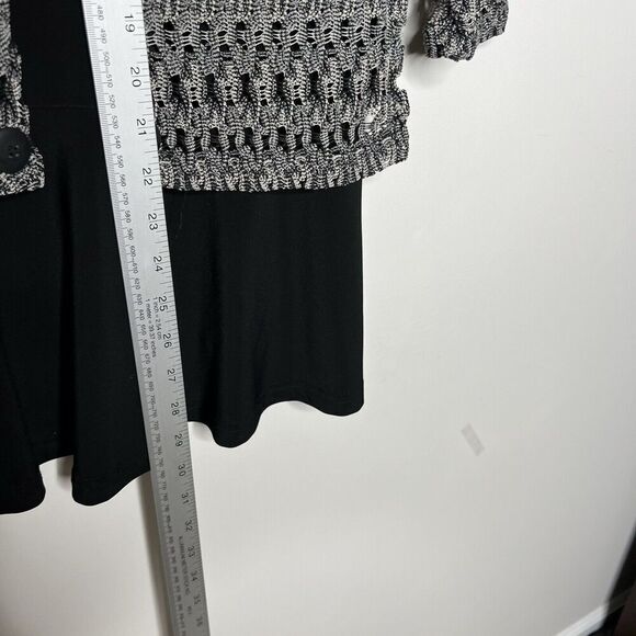 Joseph Ribkoff Tunic Top Womens 4 Crochet Overlay Buttons Layered Career - Picture 4 of 12